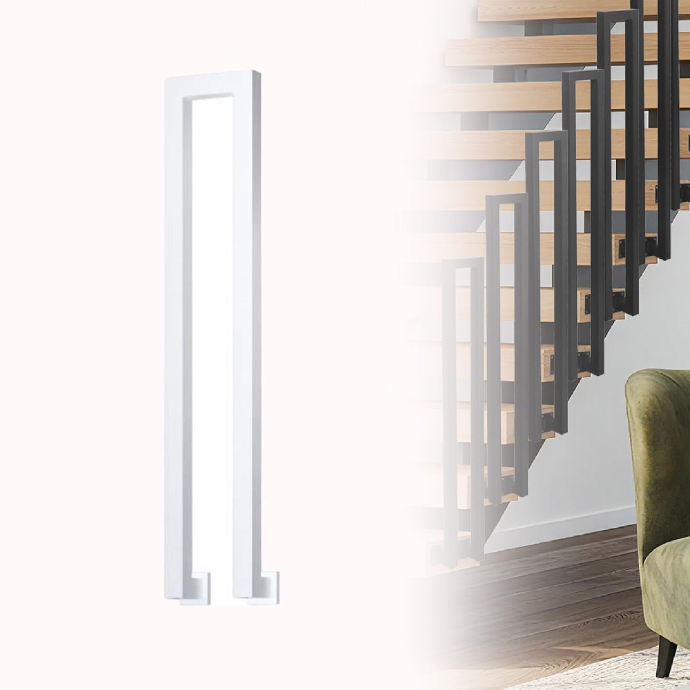 Cozykimo Durable Handrails for Outdoor Steps, U-Shaped Side Railing for Indoor Stairs, Perfect for Garden and Porch Settings(White Height-90cm)