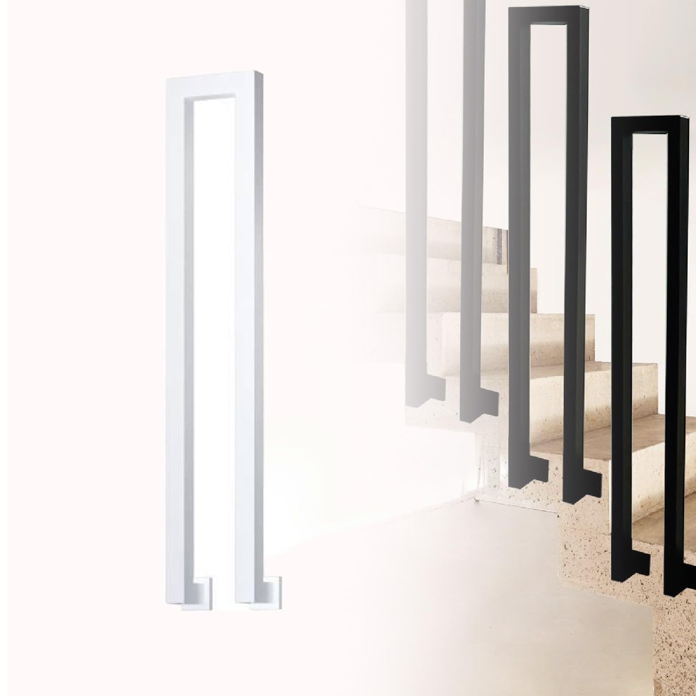 Cozykimo U Shaped Stairs Railing Balusters Side Mount, Sturdy Porch Railing Ideal for Loft & Indoor/Outdoor Settings(White Height-110cm)