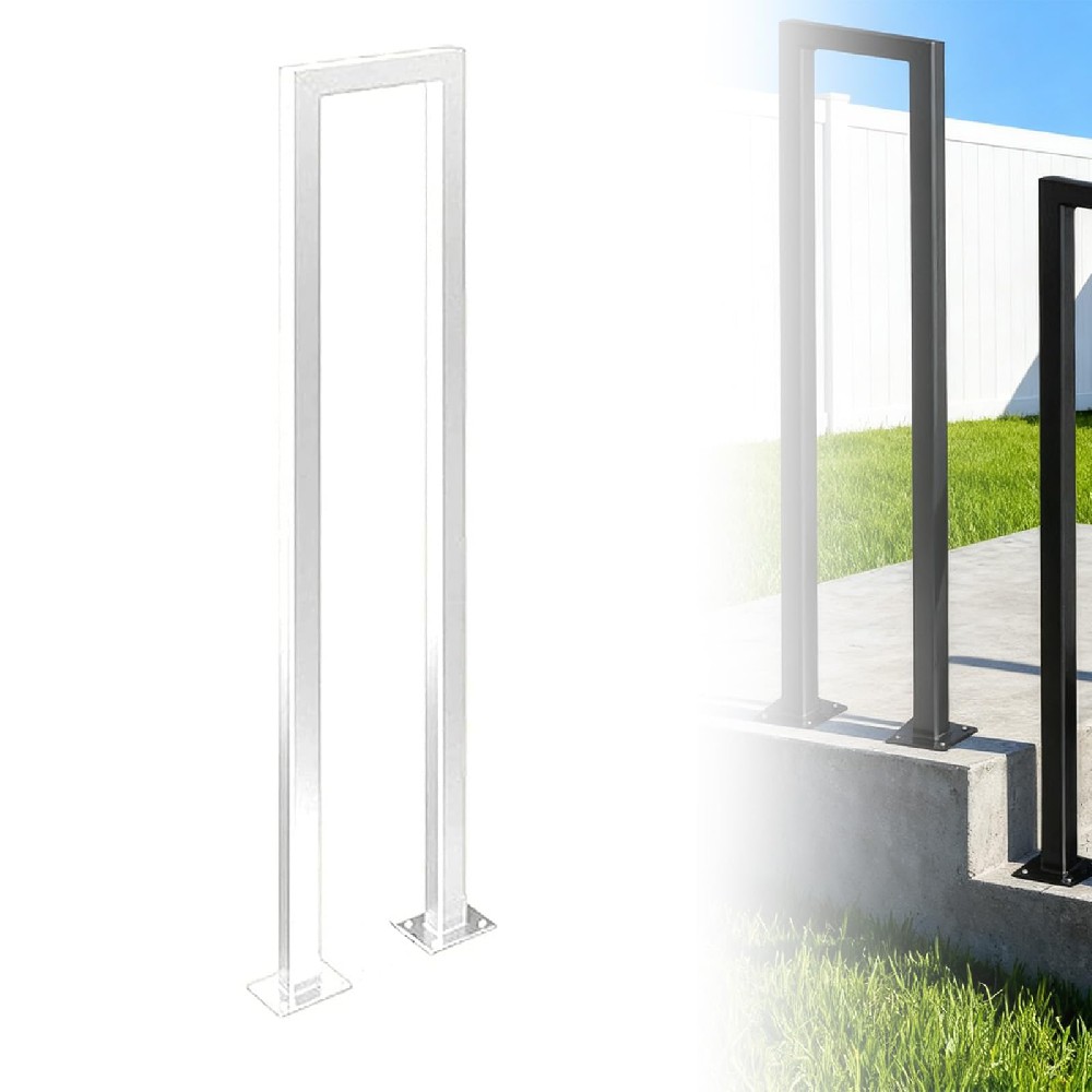 Cozykimo Elegant U Shaped Stair Railing for Garden Steps and Lofts, A Stylish Outdoor Stair Railing and Handrail(White,95cm)