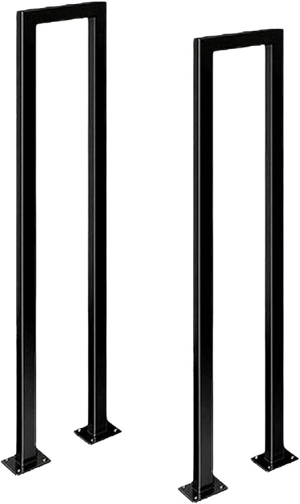 Cozykimo Modern U-Shaped Handrail Ideal for Loft Stairs and Garden Settings, A Reliable Outdoor Stair Railing,Black Height 95cm(2PCS)